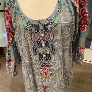 Johnny Was beautiful floral top , L